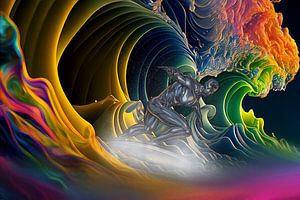 Wir alle surfen auf den Wellen des Lebens.