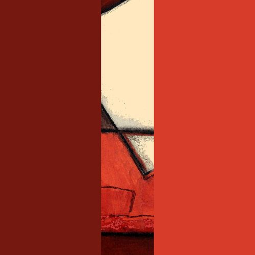 Abstracte kleurvlakken / Beige, rood, oranje
