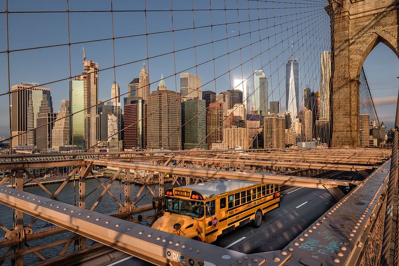 Le pont de Brooklyn avec le sud de Manhattan par Kurt Krause