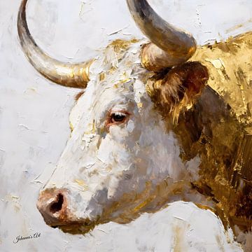 The Golden Bull - Langhoorn 2 van Johannas Art Creations