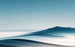 Traumdünen in blauem Licht | Abstrakte Dünenlandschaft