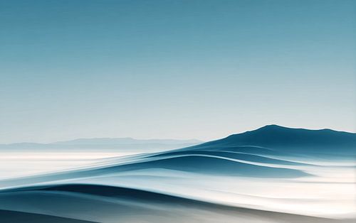 Dream Dunes in Blue Light | Abstract Dune Landscape