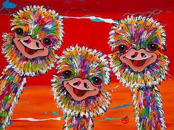 Cheerful trio in red by Happy Paintings
