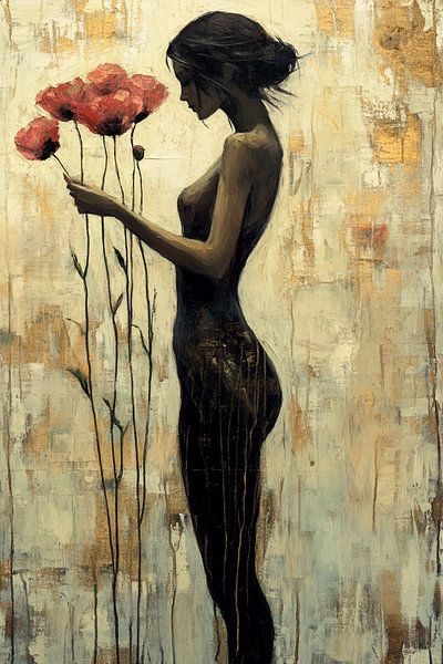 Silhouette douce et silencieuse - Peinture figurative d'art par Marijke Trienekens