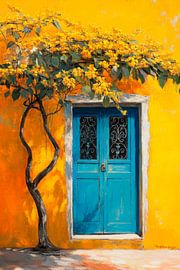 Blue door Yellow by Poster Art Shop