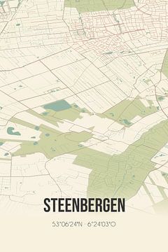 Vintage landkaart van Steenbergen (Drenthe) van MijnStadsPoster