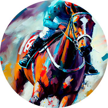 Impressionistisch schilderij van de paardensport. Deel 4 van Maarten Knops