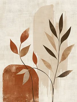 Abstract Plantenschilderij van Modern Collection