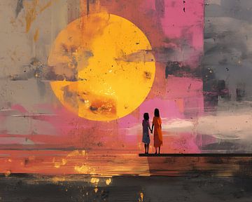 Se tenir la main au coucher du soleil