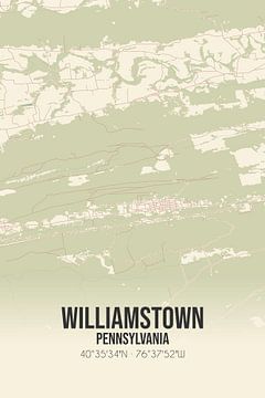 Vieille carte de Williamstown (Pennsylvanie), USA. sur Rezona