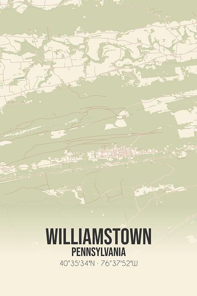 Vintage map of Williamstown (Pennsylvania), USA. by Prints of Place