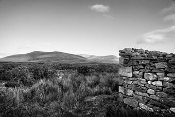 Ruin in vast landscape in Ireland