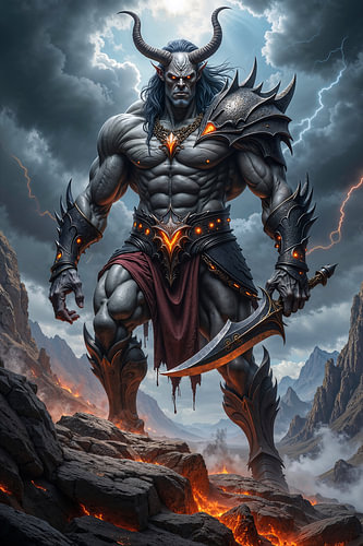 Dark Fantasy Wall Art: MALAKHOR - De duivelse krijger uit de hel