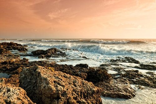 Zonsondergang bij de oceaan