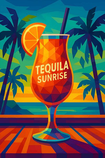 Tequila Sunrise Peinture pop art. par Johannes