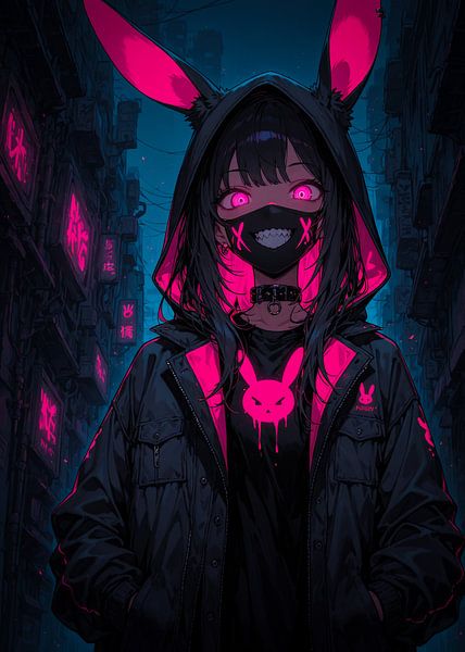 Urban Streetwear Anime Girl Cyberpunk by Ruzerin