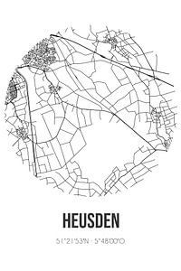 Heusden (Brabant septentrional) | Carte | Noir et blanc sur Rezona