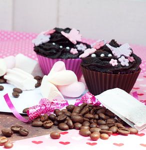 chocolade cupcakes met koffiebonen van Patricia Verbruggen