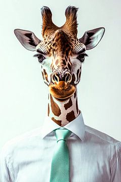 Giraffe in stijlvol portret van Art & Soul Creations