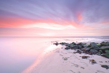 Sonnenaufgang über dem Ems Dollard am Point of Reide (2) von Gerben van Dijk