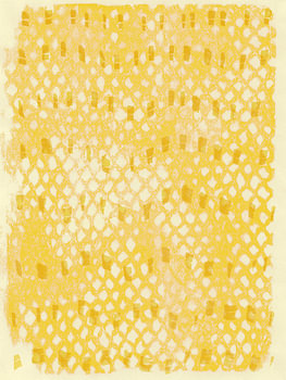 Wabi-Sabi Aquarell neutrale Kunst. Gelbes und weißes Muster.
