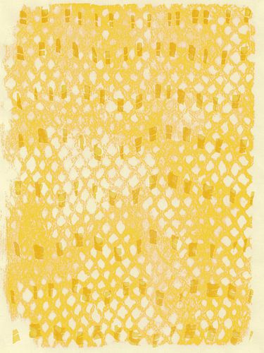 Wabi-sabi aquarel neutrale kunst. Geel en wit patroon.