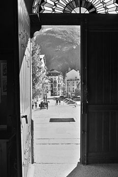 Chamonix Mont-Blanc, view from inside the chapel by Hozho Naasha