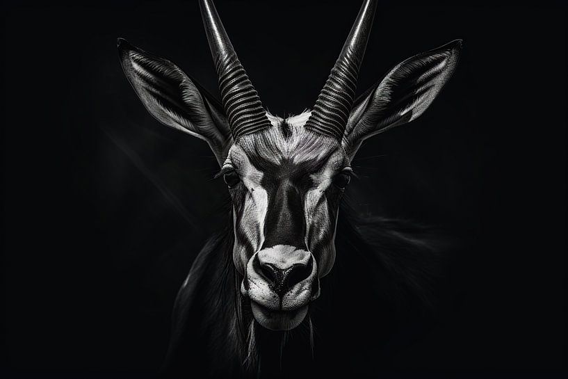 Antelope Black and White by ARTEO Paintings