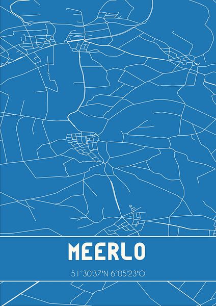 Plan d'ensemble | Carte | Meerlo (Limbourg) par Affiches de lieux