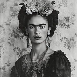 Frida Poster Print Noir et Blanc sur Niklas Maximilian