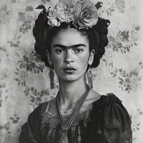 Frida Poster Print Black and White