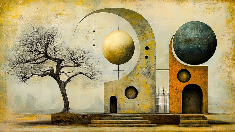Worlds of arcs and spheres by Klaus Tesching - Art-AI