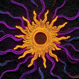 Panorama du soleil aux couleurs néon sur TheXclusive Art