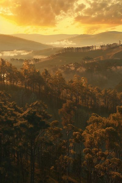 Sommerhügel im Morgennebel von fernlichtsicht