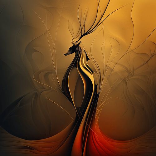 Le cerf à la lueur du soleil levant