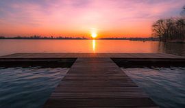 Zonsondergang Kralingse Plas Rotterdam van AdV Photography