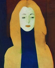 Frau mit langen blonden Haaren von Jan Keteleer