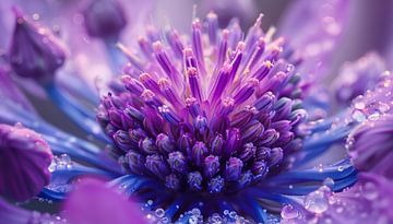 Paarse bloem macrofotografie panorama van TheXclusive Art