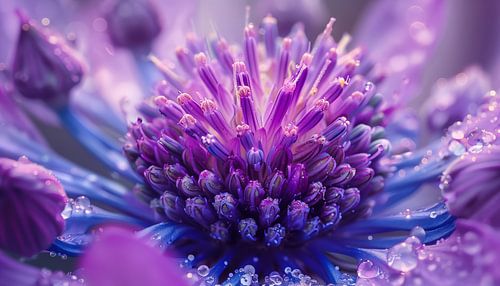 Paarse bloem macrofotografie panorama