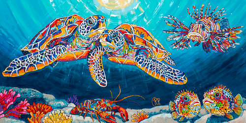 Unterwasserfreunde von Happy Paintings / Renata Rolefes Art