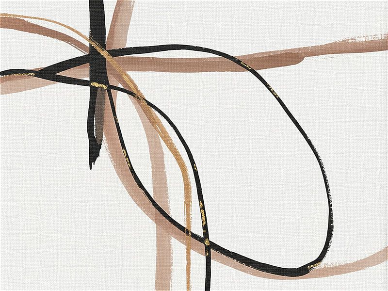 Minimalist abstract line art on linen : Off-white by Studio Pieternel