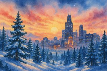 City Seasons – Winter in Chicago van Artsy Inventor