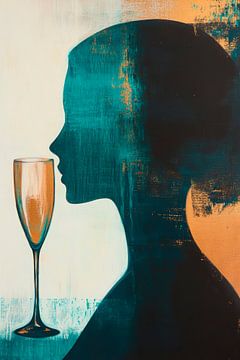 Glass of dreams - Silhouette of the night by Poster Art Shop
