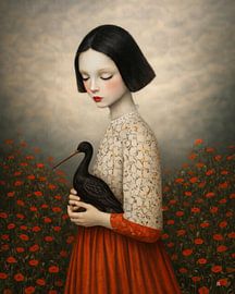 Evelyn tussen de klaprozen van vincenzomarzocchiartist