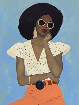 Power woman, hip portrait, illustration by Carla Van Iersel