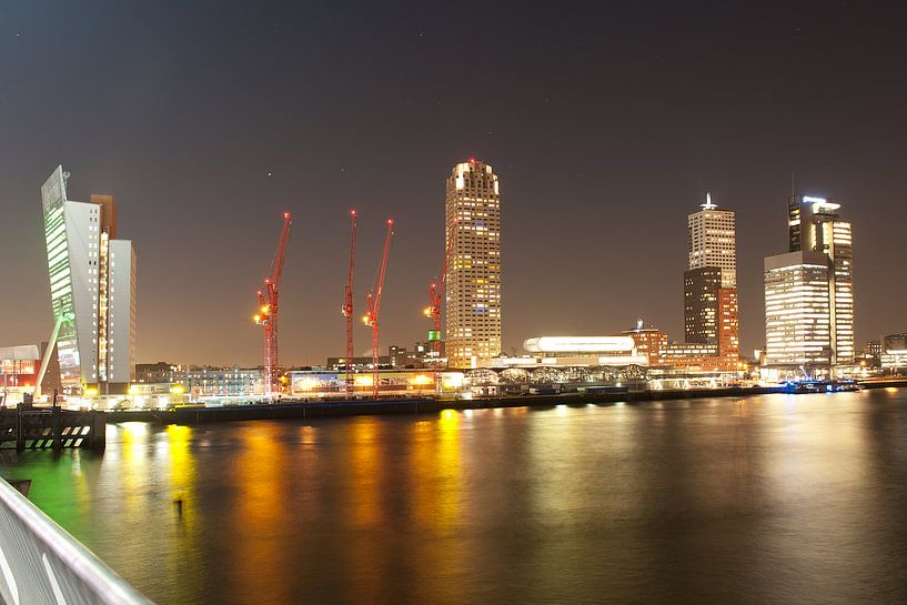 Rotterdam skyline in the evening by Rene du Chatenier