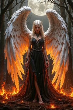 PYRAELYS - A chained female angel is sacrificed to the fire by INFERAURUM