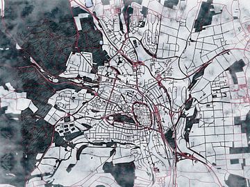Kaart van Villingen in de stijl 'White Winter' van Maporia