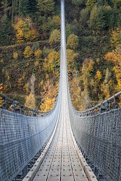 Geierlay suspension bridge, Germany in autumn by Bart Ceuppens