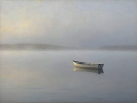 Einsames Boot im Morgennebel von Kristin M